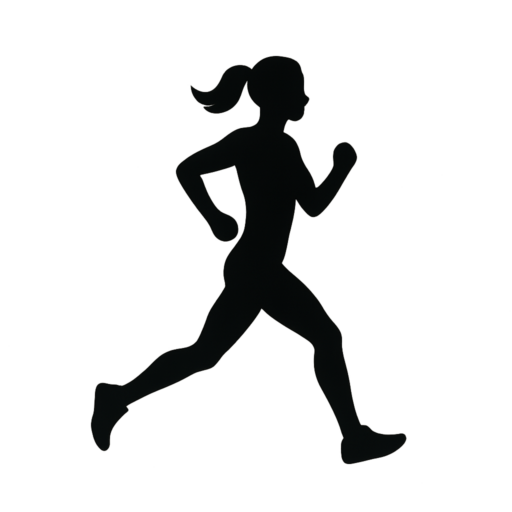 Image of a woman running left to right.